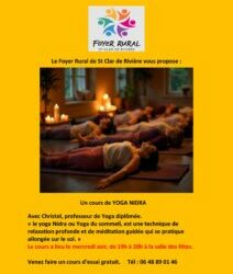 YOGA NIDRA – NOUVELLE ACTIVITÉ –