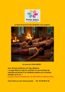 YOGA NIDRA – NOUVELLE ACTIVITÉ –